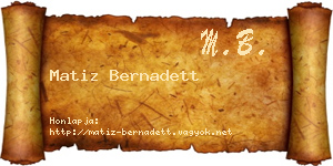 Matiz Bernadett névjegykártya